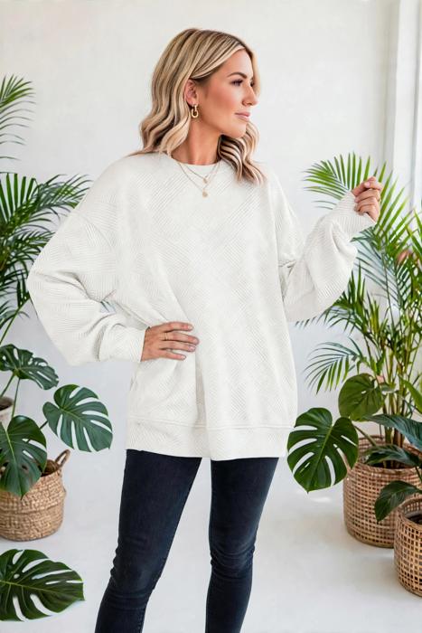 Everly Texture Drop Shoulder Pullover | S-XL