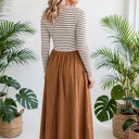  Stripe Sculpt Knit Flared Dress | S-XL