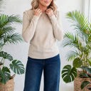  Solid Color Frill Detail Long Sleeve Top | S-XL