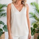 Large Apricot Sleek Comfort V-Neck Tank Top | S-XXL