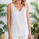Medium White Sleek Comfort V-Neck Tank Top | S-XXL