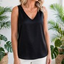 Small Black Sleek Comfort V-Neck Tank Top | S-XXL