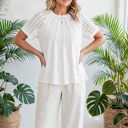  Seamed Detail Contrast Lace Raglan Sleeve Top | S-XL