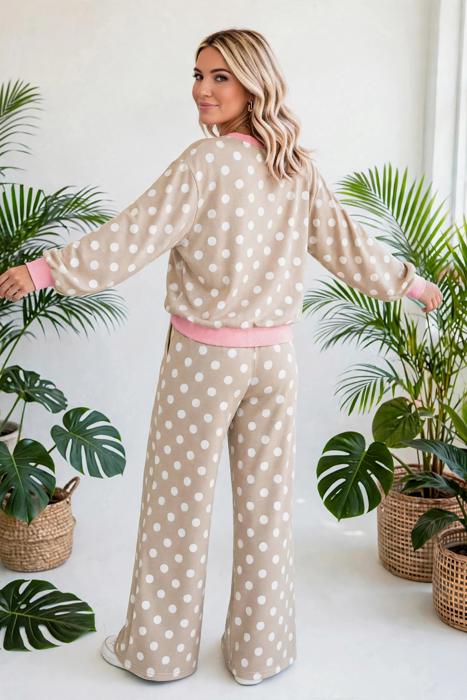 Dot & Dash Contrast Two-Piece Set | S-XL