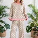  Dot & Dash Contrast Two-Piece Set | S-XL