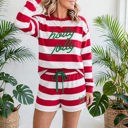  Holly Jolly Stripe Embroidery Lounge Set | S-XL