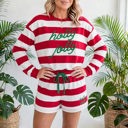  Holly Jolly Stripe Embroidery Lounge Set | S-XL