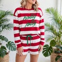  Holly Jolly Stripe Embroidery Lounge Set | S-XL