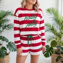  Holly Jolly Stripe Embroidery Lounge Set | S-XL