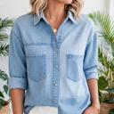  Patch & Stripe Button Down Shacket | S-XL