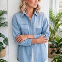  Patch & Stripe Button Down Shacket | S-XL