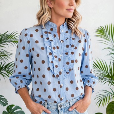 Polka & Stripe Style Shift Top | S-XL