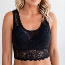 S-M Black Seamless Lace Bralette