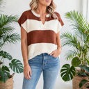  Colorwave Striped V Neck Knit Sweater | S-XL