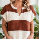  Colorwave Striped V Neck Knit Sweater | S-XL