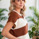  Colorwave Striped V Neck Knit Sweater | S-XL