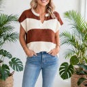  Colorwave Striped V Neck Knit Sweater | S-XL