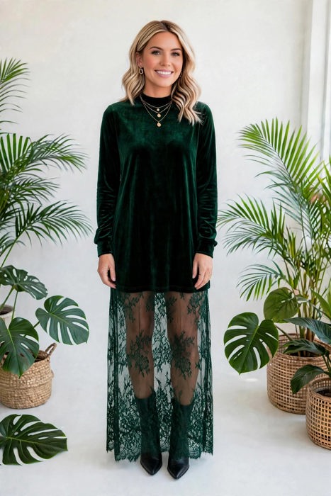Velvet Lace Grace Maxi Dress | S-XL