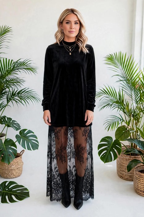 Velvet Lace Grace Maxi Dress | S-XL