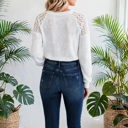  Textured Lace Sleeve Pullover | S-2XL