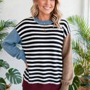  Statement Stripe Chic Colorblock Sweater | S-XL
