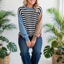  Statement Stripe Chic Colorblock Sweater | S-XL