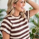  Stripe & Stitch Knit Cable Sweater | S-XL