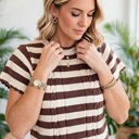  Stripe & Stitch Knit Cable Sweater | S-XL