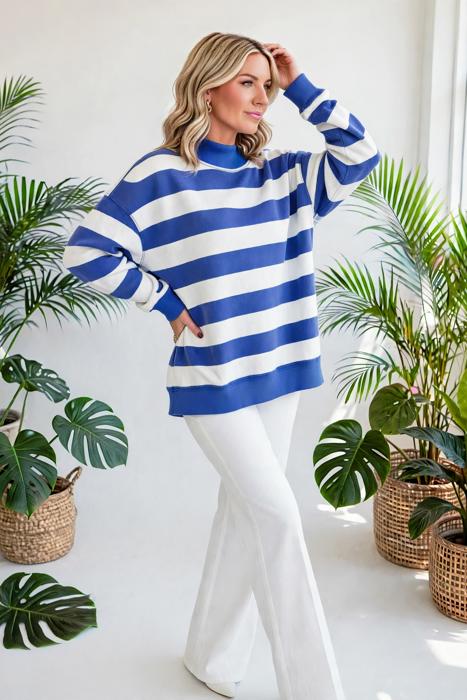 Chroma Stripe Relaxed Sweatshirt | S-XL
