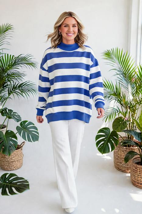 Chroma Stripe Relaxed Sweatshirt | S-XL