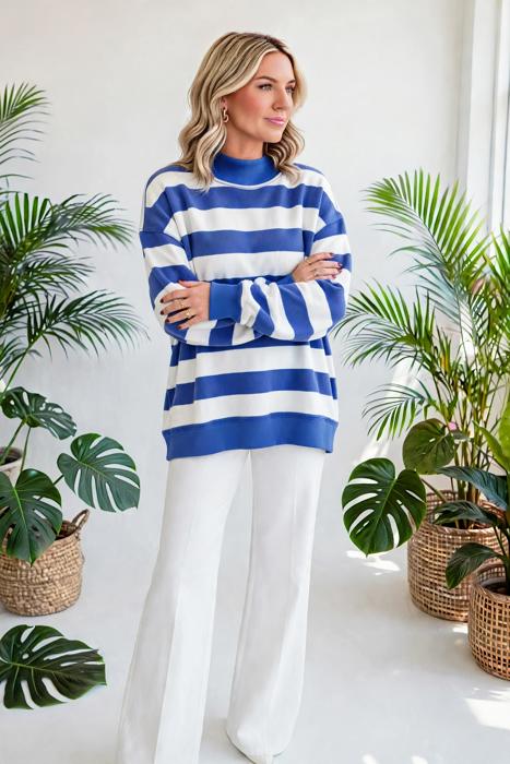 Chroma Stripe Relaxed Sweatshirt | S-XL