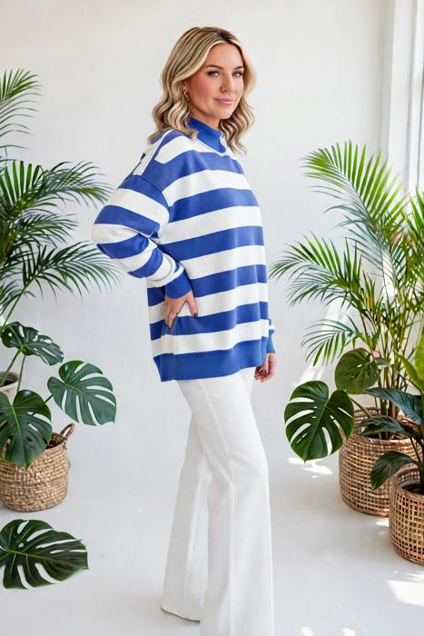 Chroma Stripe Relaxed Sweatshirt | S-XL