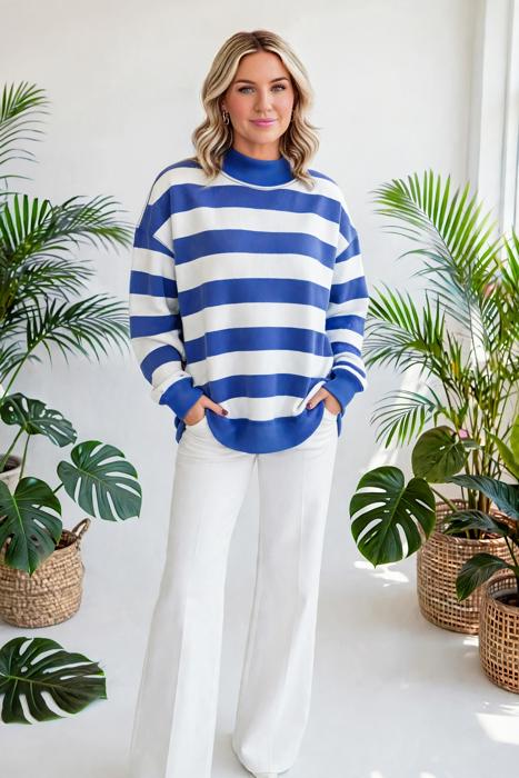 Chroma Stripe Relaxed Sweatshirt | S-XL