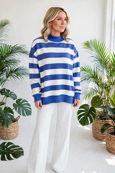 Chroma Stripe Relaxed Sweatshirt | S-XL
