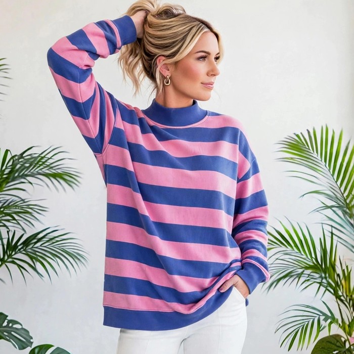 Chroma Stripe Relaxed Sweatshirt | S-XL