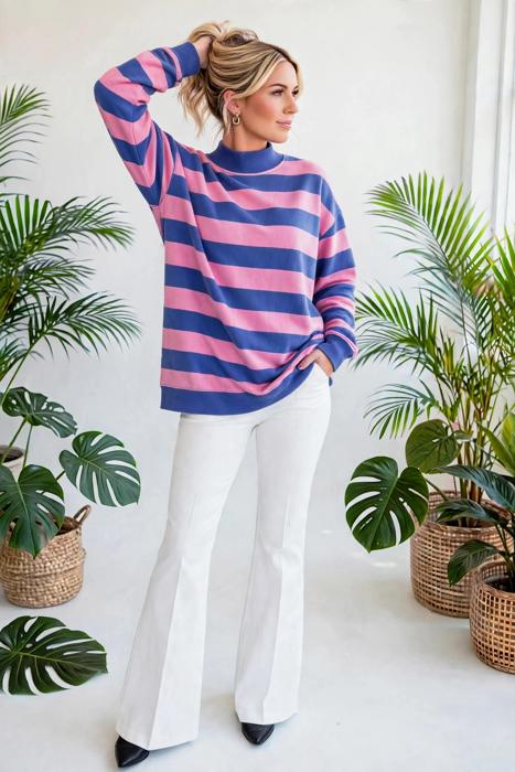 Chroma Stripe Relaxed Sweatshirt | S-XL