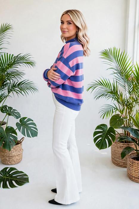 Chroma Stripe Relaxed Sweatshirt | S-XL