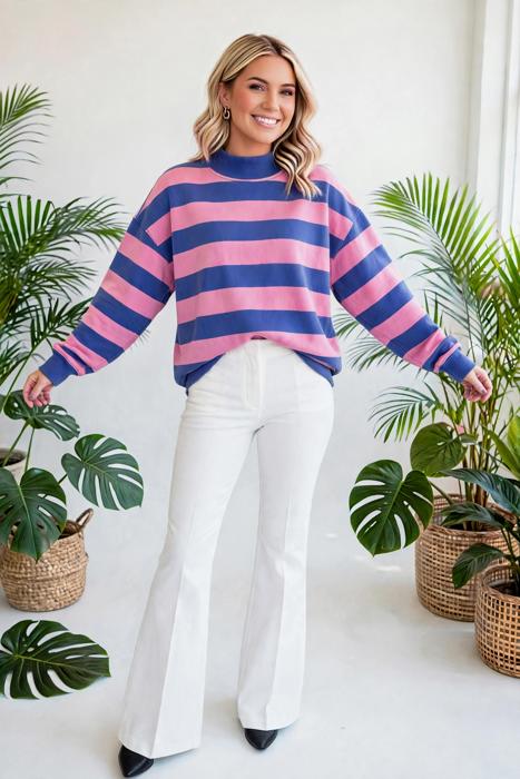 Chroma Stripe Relaxed Sweatshirt | S-XL
