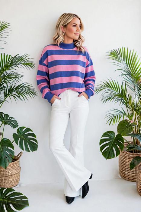 Chroma Stripe Relaxed Sweatshirt | S-XL
