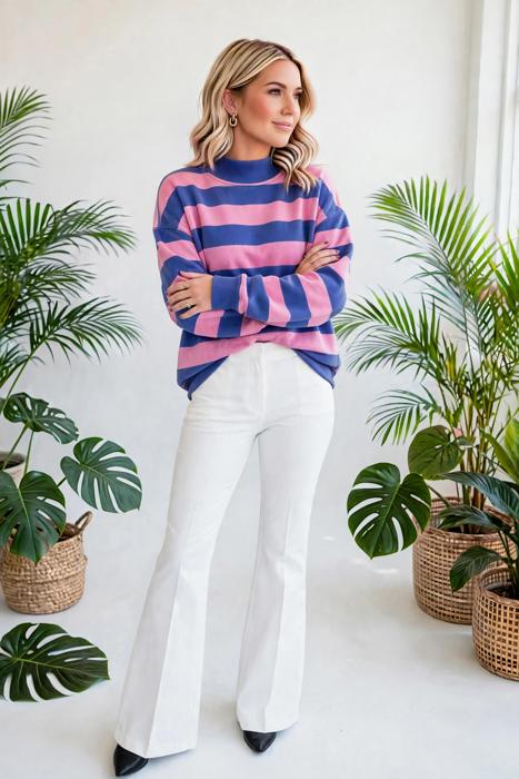 Chroma Stripe Relaxed Sweatshirt | S-XL