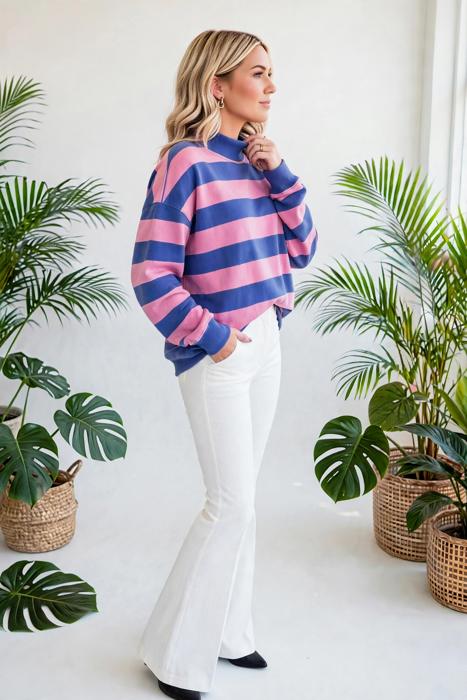 Chroma Stripe Relaxed Sweatshirt | S-XL