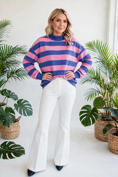 Chroma Stripe Relaxed Sweatshirt | S-XL
