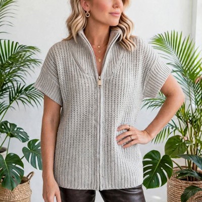 Cloud Soft Short Sleeve Knit Sweater | S - XL