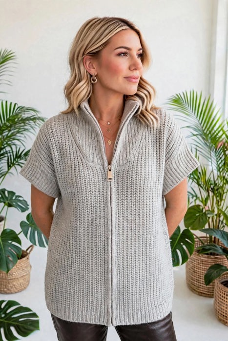 Cloud Soft Short Sleeve Knit Sweater | S - XL
