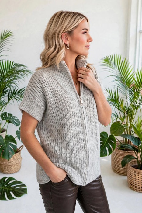 Cloud Soft Short Sleeve Knit Sweater | S - XL