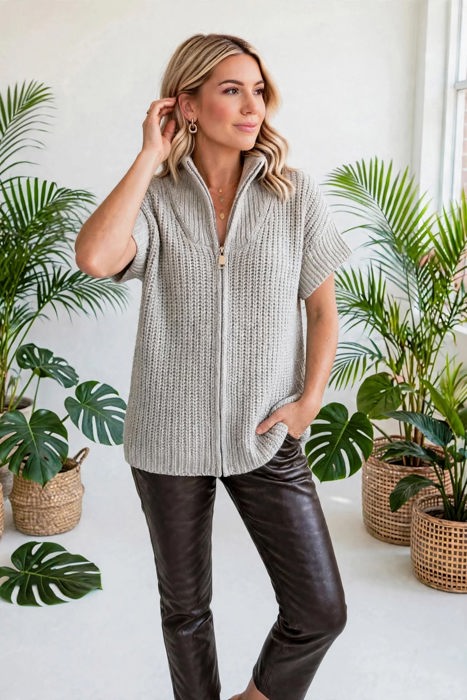 Cloud Soft Short Sleeve Knit Sweater | S - XL