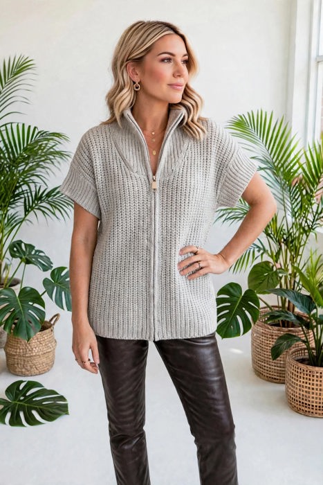Cloud Soft Short Sleeve Knit Sweater | S - XL