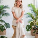  Short Sleeve Wide Leg Ribbed Jumpsuit | S-XXL