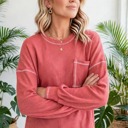  Contrast Stitching Trim Pullover | Free Shipping