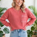  Contrast Stitching Trim Pullover | Free Shipping